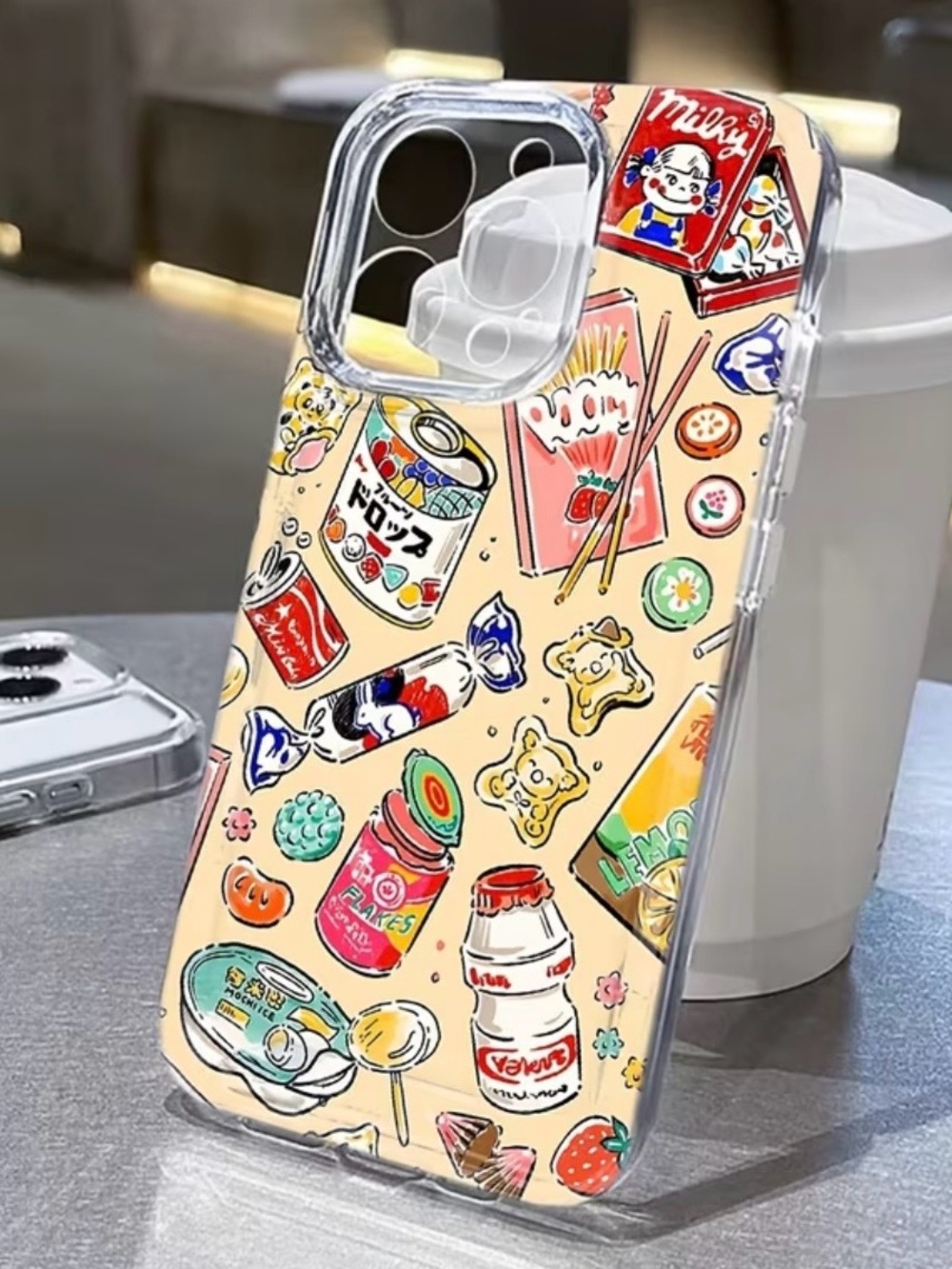 New Apple iPhone 17 Pro Cell Phone Case Chinese Snacks Haw Flakes Yakult Panda